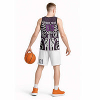 Custom Aotearoa Rangitane Basketball Jersey Maori Tribal Pattern Mix Poutama LT05 - Polynesian Pride