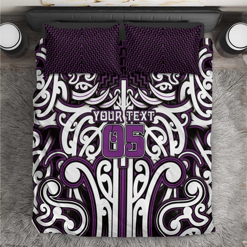 Custom Aotearoa Rangitane Bedding Set Maori Tribal Pattern Mix Poutama LT05 Purple - Polynesian Pride