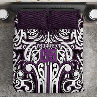 Custom Aotearoa Rangitane Bedding Set Maori Tribal Pattern Mix Poutama LT05 Purple - Polynesian Pride