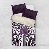 Custom Aotearoa Rangitane Bedding Set Maori Tribal Pattern Mix Poutama LT05 US Twin 172cm x 218cm Purple - Polynesian Pride