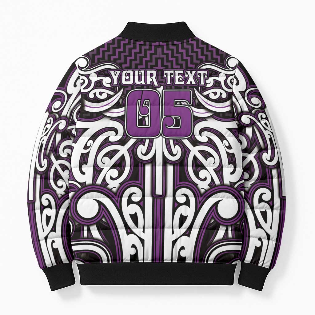Custom Aotearoa Rangitane Bomber Puffer Jacket Maori Tribal Pattern Mix Poutama LT05 - Polynesian Pride