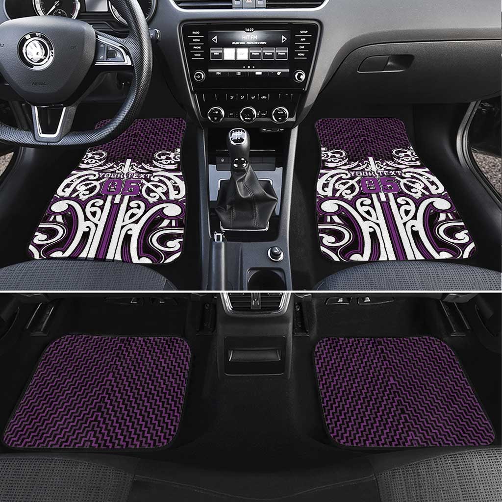 Custom Aotearoa Rangitane Car Mats Maori Tribal Pattern Mix Poutama LT05 Set 4pcs Purple - Polynesian Pride