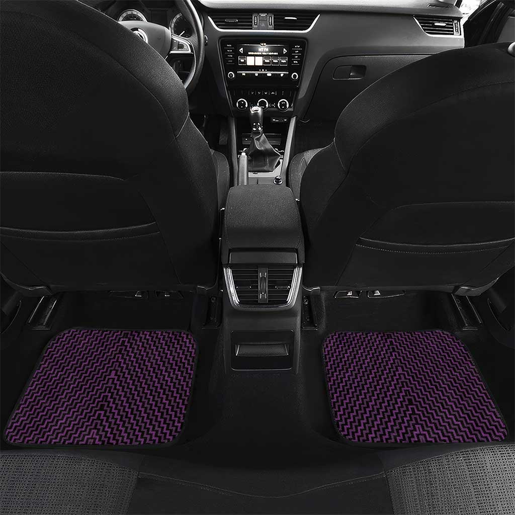 Custom Aotearoa Rangitane Car Mats Maori Tribal Pattern Mix Poutama LT05 Set 2pcs - Back Purple - Polynesian Pride