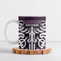 Custom Aotearoa Rangitane Ceramic Mug Maori Tribal Pattern Mix Poutama LT05 Purple - Polynesian Pride