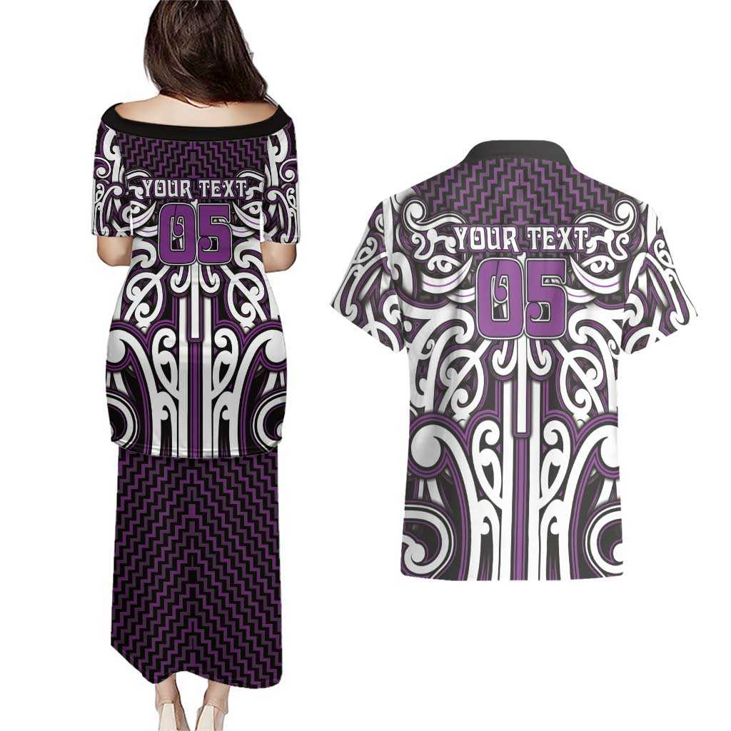 Custom Aotearoa Rangitane Couples Matching Puletasi and Hawaiian Shirt Maori Tribal Pattern Mix Poutama LT05 - Polynesian Pride