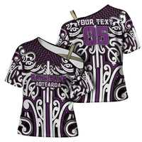 Custom Aotearoa Rangitane Cross Shoulder Shirt Maori Tribal Pattern Mix Poutama LT05 - Polynesian Pride
