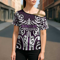 Custom Aotearoa Rangitane Cross Shoulder Shirt Maori Tribal Pattern Mix Poutama LT05 - Polynesian Pride