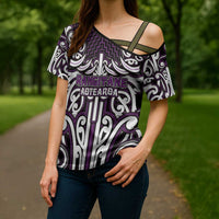 Custom Aotearoa Rangitane Cross Shoulder Shirt Maori Tribal Pattern Mix Poutama LT05 - Polynesian Pride