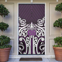 Custom Aotearoa Rangitane Door Cover Maori Tribal Pattern Mix Poutama LT05 Purple - Polynesian Pride