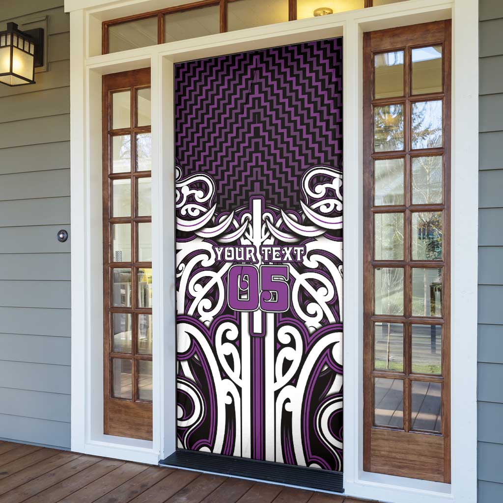 Custom Aotearoa Rangitane Door Cover Maori Tribal Pattern Mix Poutama LT05 - Polynesian Pride