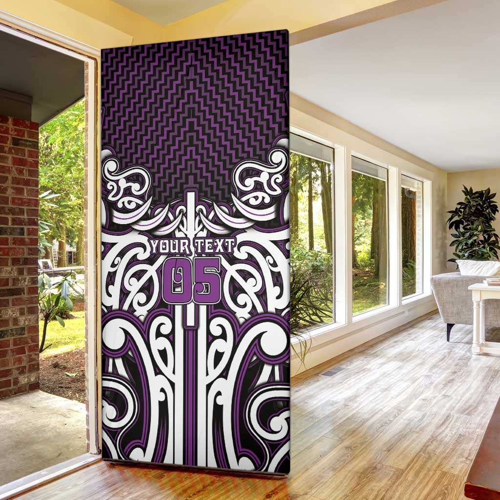 Custom Aotearoa Rangitane Door Cover Maori Tribal Pattern Mix Poutama LT05 - Polynesian Pride