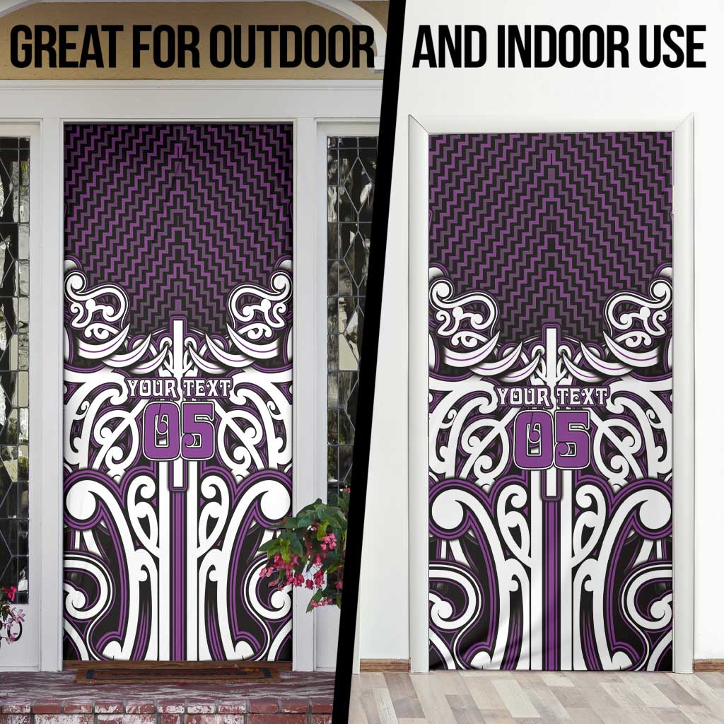 Custom Aotearoa Rangitane Door Cover Maori Tribal Pattern Mix Poutama LT05 - Polynesian Pride