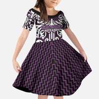 Custom Aotearoa Rangitane Family Matching Off Shoulder Short Dress and Hawaiian Shirt Maori Tribal Pattern Mix Poutama