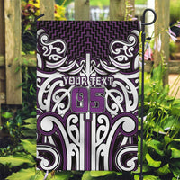 Custom Aotearoa Rangitane Garden Flag Maori Tribal Pattern Mix Poutama LT05 Garden Flag Purple - Polynesian Pride