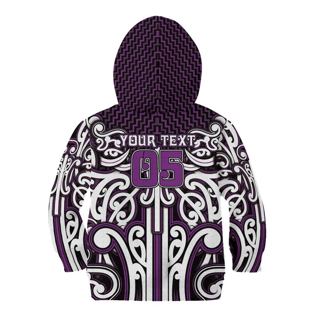 Custom Aotearoa Rangitane Kid Hoodie Maori Tribal Pattern Mix Poutama LT05 - Polynesian Pride