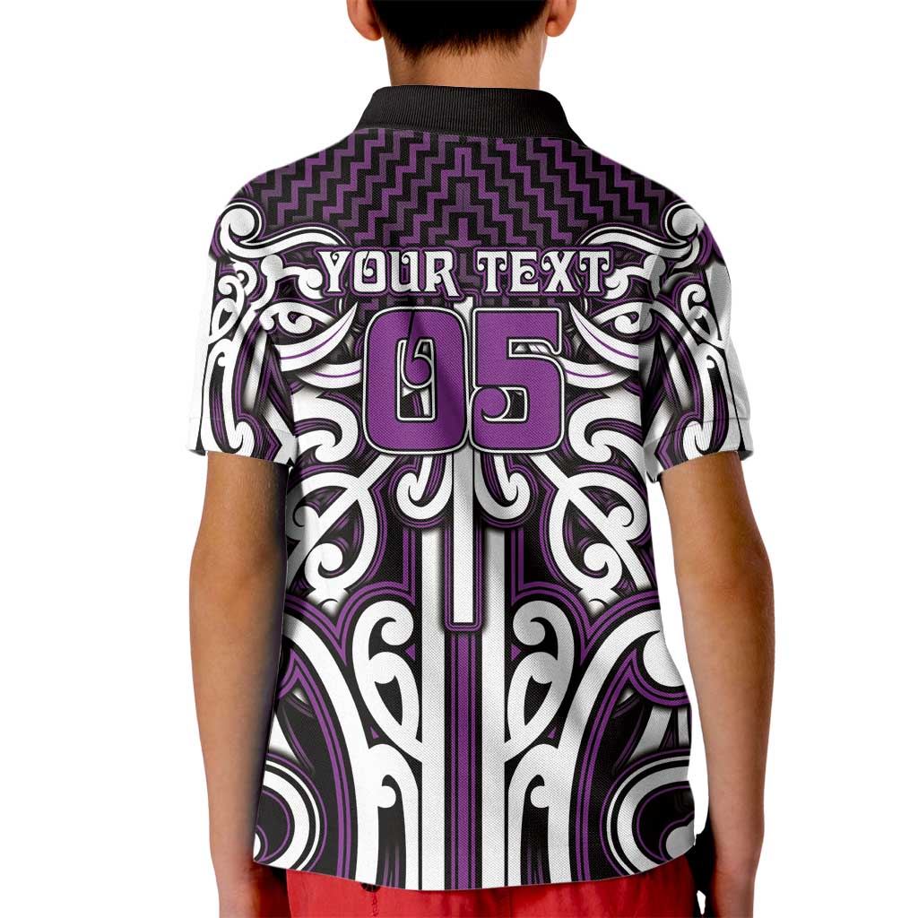 Custom Aotearoa Rangitane Kid Polo Shirt Maori Tribal Pattern Mix Poutama LT05 - Polynesian Pride