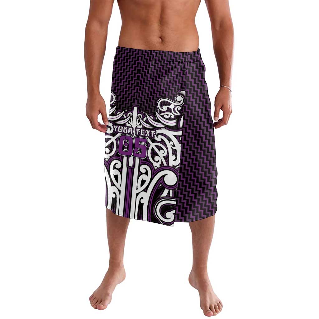 Custom Aotearoa Rangitane Lavalava Maori Tribal Pattern Mix Poutama LT05 Purple - Polynesian Pride