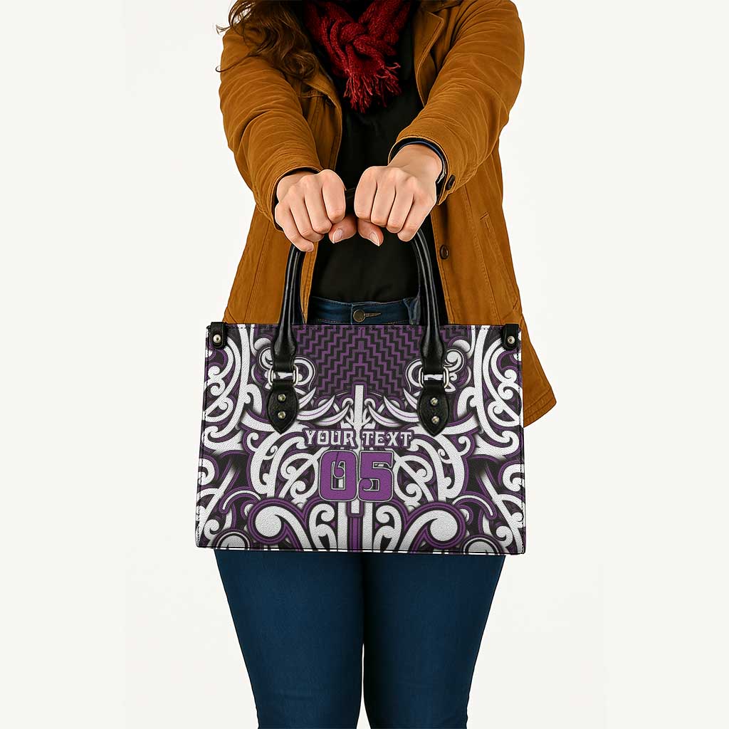 Custom Aotearoa Rangitane Leather Bag Maori Tribal Pattern Mix Poutama LT05 - Polynesian Pride