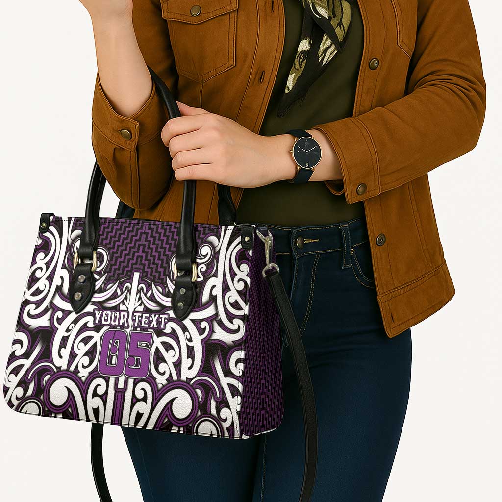 Custom Aotearoa Rangitane Leather Bag Maori Tribal Pattern Mix Poutama LT05 - Polynesian Pride