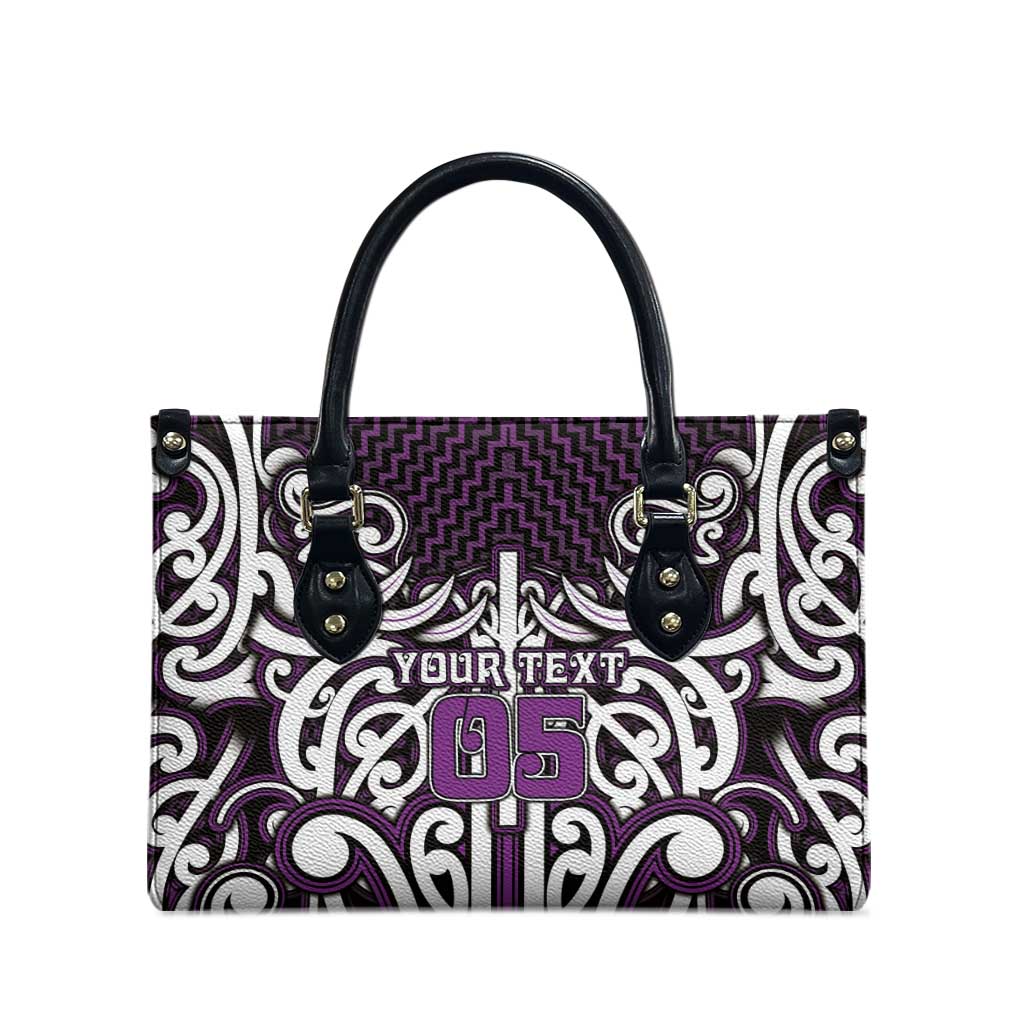 Custom Aotearoa Rangitane Leather Bag Maori Tribal Pattern Mix Poutama LT05 - Polynesian Pride