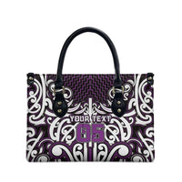 Custom Aotearoa Rangitane Leather Bag Maori Tribal Pattern Mix Poutama LT05 - Polynesian Pride