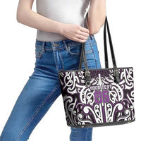 Custom Aotearoa Rangitane Leather Tote Bag Maori Tribal Pattern Mix Poutama LT05 - Polynesian Pride