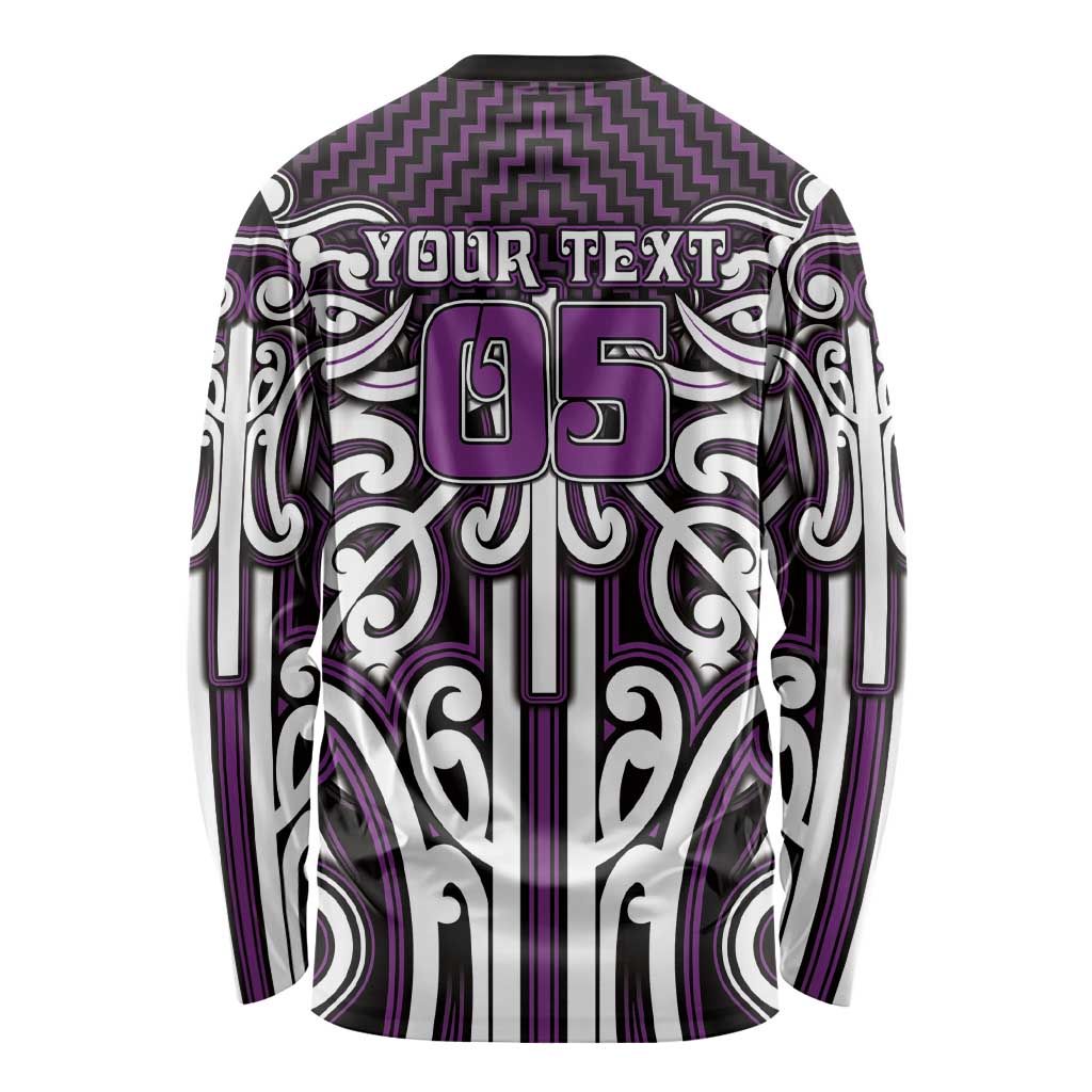 Custom Aotearoa Rangitane Long Sleeve Shirt Maori Tribal Pattern Mix Poutama LT05 - Polynesian Pride