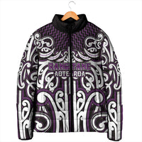 Custom Aotearoa Rangitane Padded Jacket Maori Tribal Pattern Mix Poutama