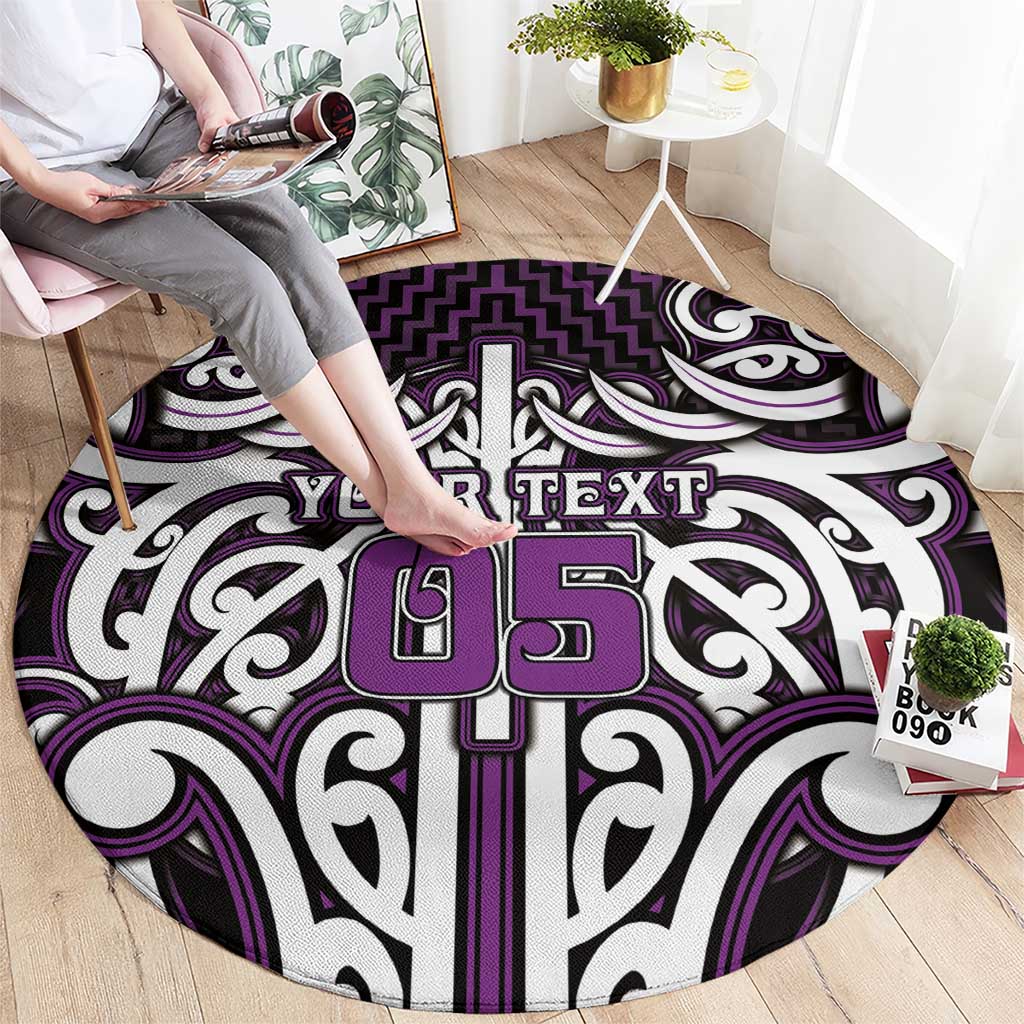 Custom Aotearoa Rangitane Round Carpet Maori Tribal Pattern Mix Poutama LT05 - Polynesian Pride