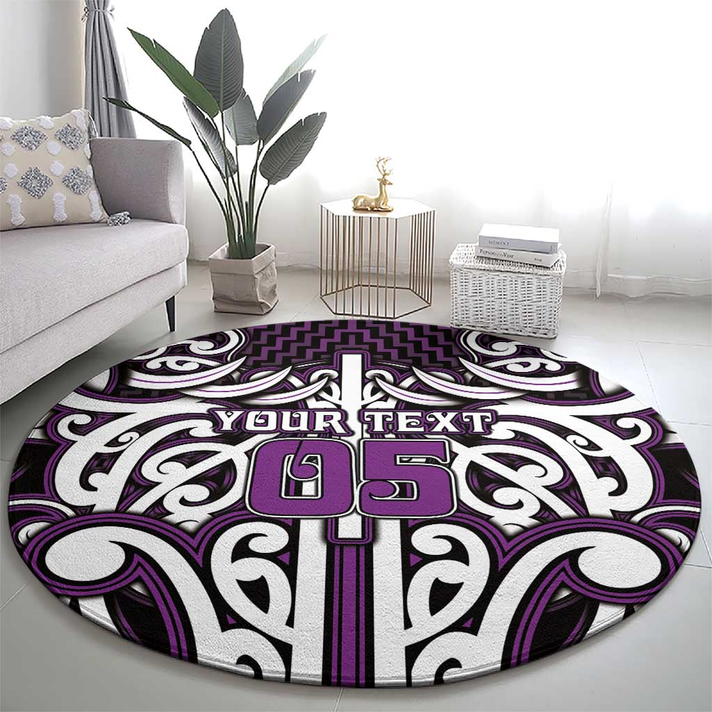 Custom Aotearoa Rangitane Round Carpet Maori Tribal Pattern Mix Poutama LT05 - Polynesian Pride