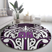 Custom Aotearoa Rangitane Round Carpet Maori Tribal Pattern Mix Poutama LT05 - Polynesian Pride