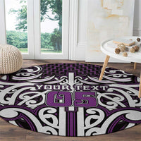 Custom Aotearoa Rangitane Round Carpet Maori Tribal Pattern Mix Poutama LT05 - Polynesian Pride