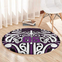 Custom Aotearoa Rangitane Round Carpet Maori Tribal Pattern Mix Poutama LT05 - Polynesian Pride