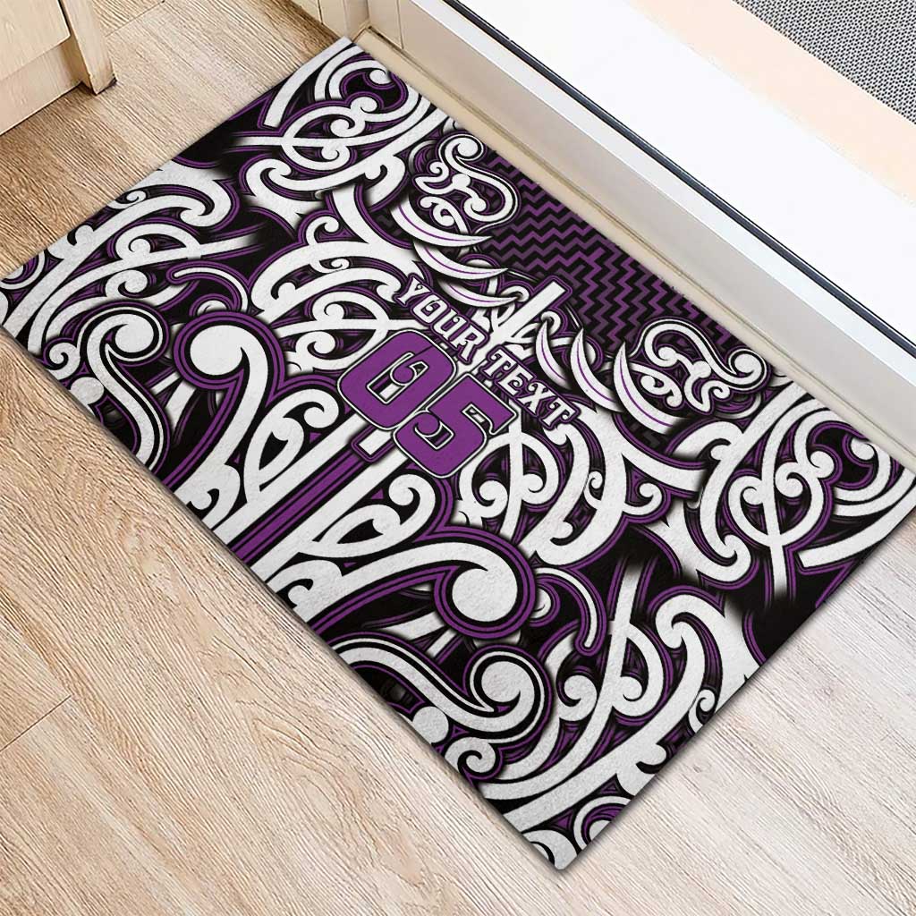 Custom Aotearoa Rangitane Rubber Doormat Maori Tribal Pattern Mix Poutama LT05 - Polynesian Pride