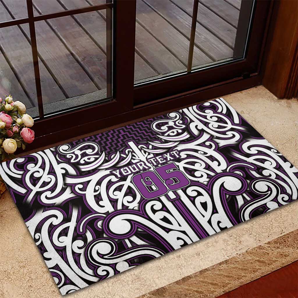 Custom Aotearoa Rangitane Rubber Doormat Maori Tribal Pattern Mix Poutama LT05 - Polynesian Pride