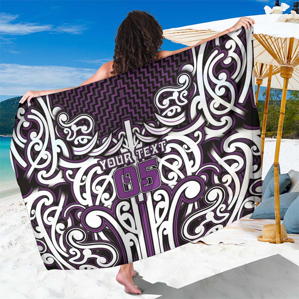 Custom Aotearoa Rangitane Sarong Maori Tribal Pattern Mix Poutama LT05 One Size 44 x 66 inches Purple - Polynesian Pride
