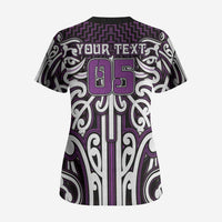 Custom Aotearoa Rangitane Scrub Top Maori Tribal Pattern Mix Poutama LT05 - Polynesian Pride