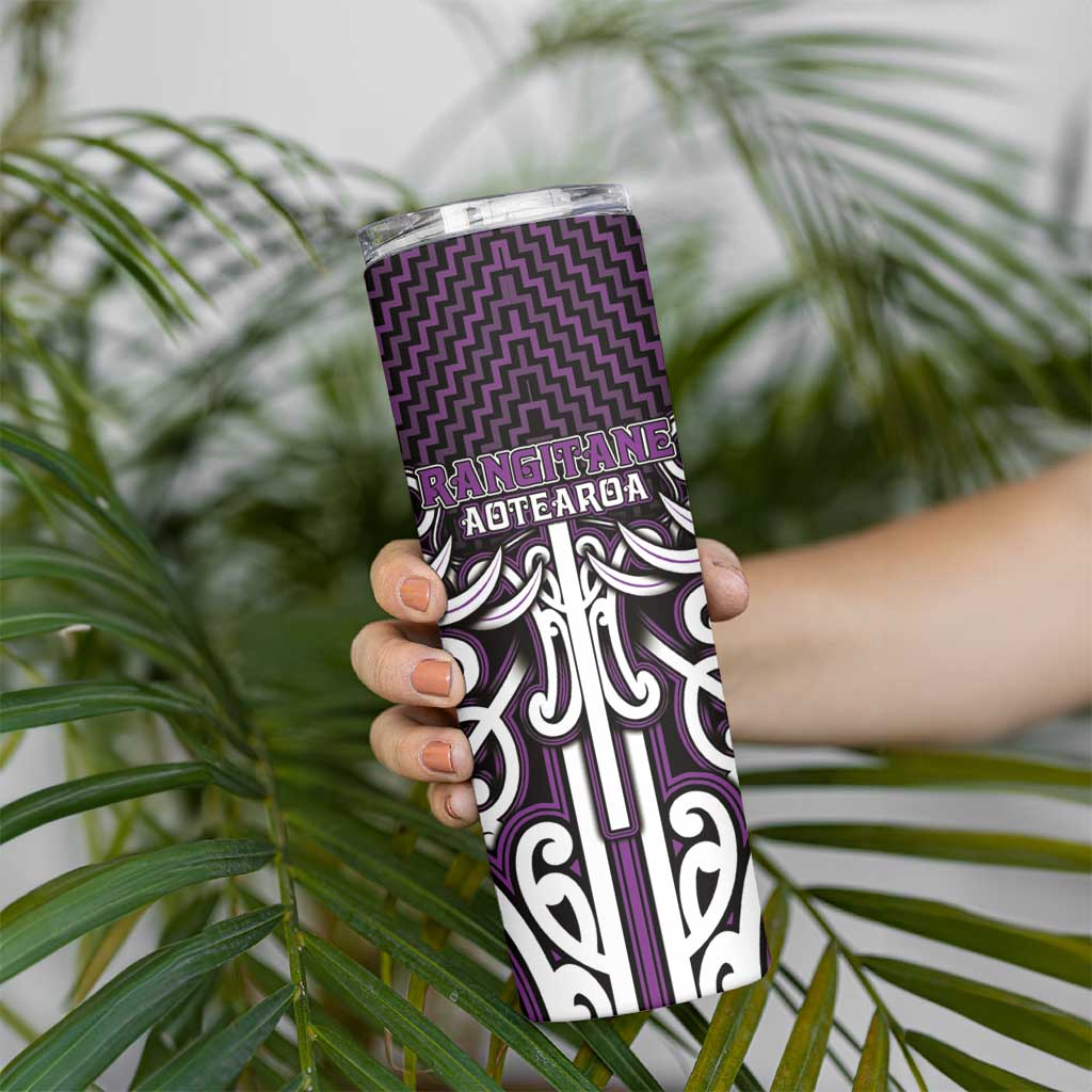 Custom Aotearoa Rangitane Skinny Tumbler Maori Tribal Pattern Mix Poutama LT05 - Polynesian Pride