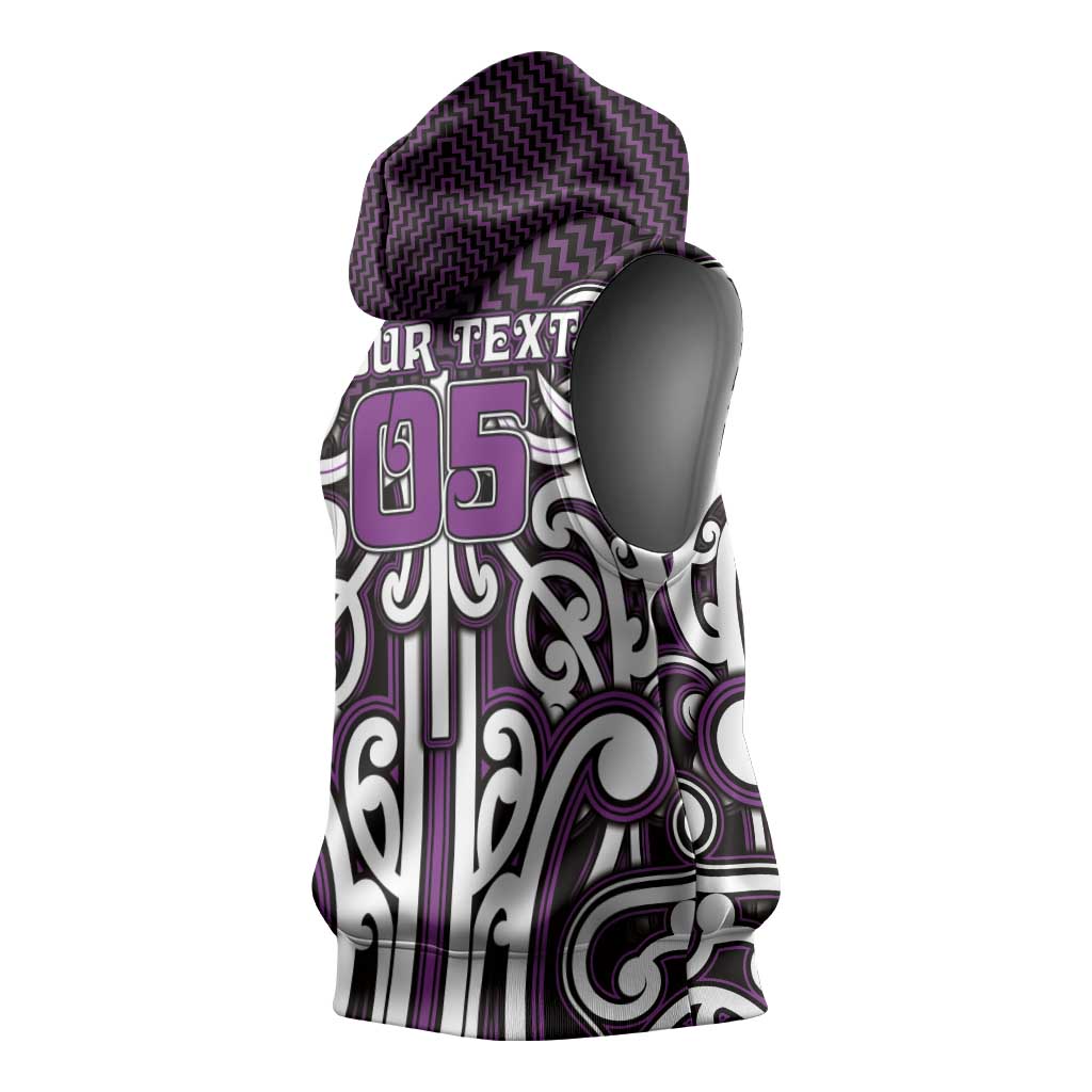 Custom Aotearoa Rangitane Sleeveless Hoodie Maori Tribal Pattern Mix Poutama LT05 - Polynesian Pride