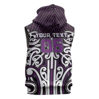 Custom Aotearoa Rangitane Sleeveless Zip Hoodie Maori Tribal Pattern Mix Poutama LT05 - Polynesian Pride