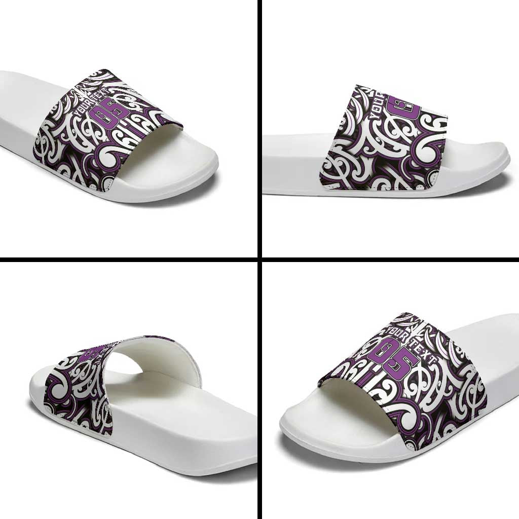 Custom Aotearoa Rangitane Slide Sandals Maori Tribal Pattern Mix Poutama LT05 - Polynesian Pride