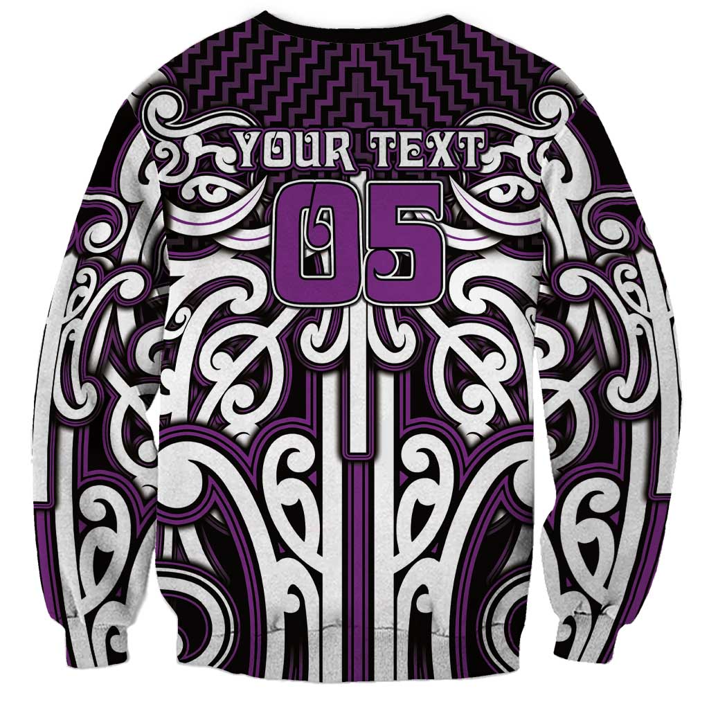 Custom Aotearoa Rangitane Sweatshirt Maori Tribal Pattern Mix Poutama LT05 - Polynesian Pride