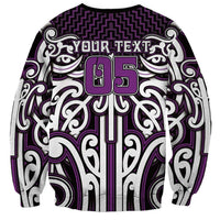 Custom Aotearoa Rangitane Sweatshirt Maori Tribal Pattern Mix Poutama LT05 - Polynesian Pride