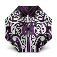 Custom Aotearoa Rangitane Umbrella Maori Tribal Pattern Mix Poutama LT05 One Size Folded 11.42 inch Opened Diameter 37.4 inch Purple - Polynesian Pride
