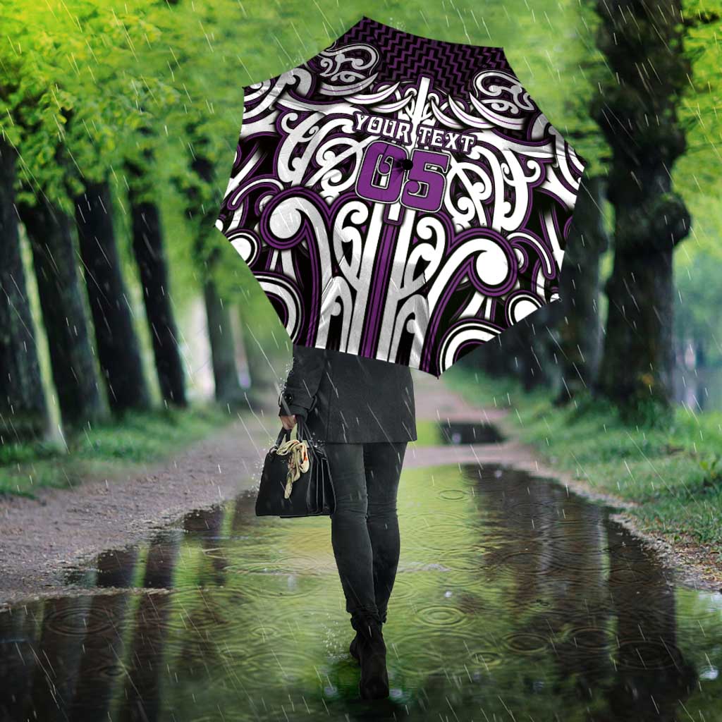 Custom Aotearoa Rangitane Umbrella Maori Tribal Pattern Mix Poutama LT05 - Polynesian Pride
