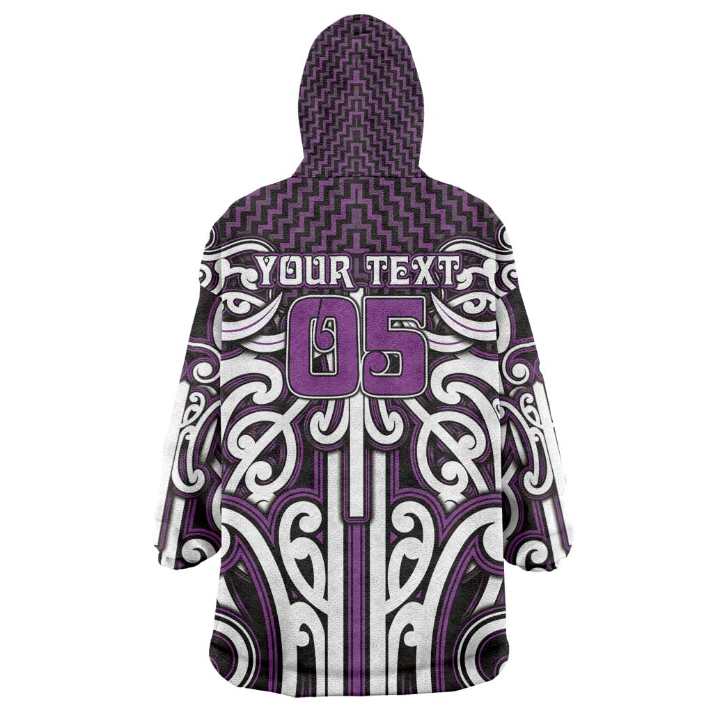 Custom Aotearoa Rangitane Wearable Blanket Hoodie Maori Tribal Pattern Mix Poutama LT05 - Polynesian Pride