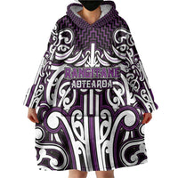 Custom Aotearoa Rangitane Wearable Blanket Hoodie Maori Tribal Pattern Mix Poutama LT05 - Polynesian Pride
