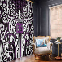 Custom Aotearoa Rangitane Window Curtain Maori Tribal Pattern Mix Poutama LT05 - Polynesian Pride