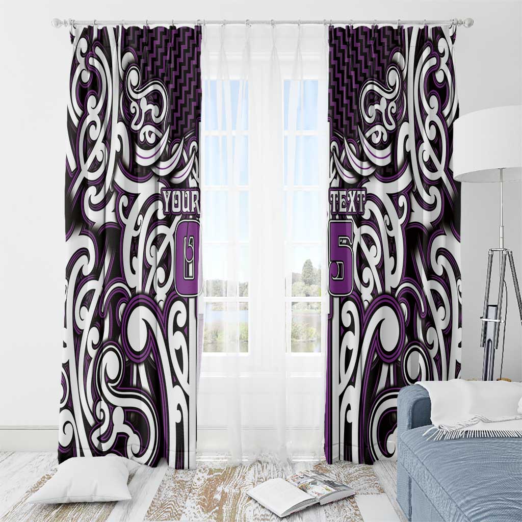 Custom Aotearoa Rangitane Window Curtain Maori Tribal Pattern Mix Poutama LT05 - Polynesian Pride