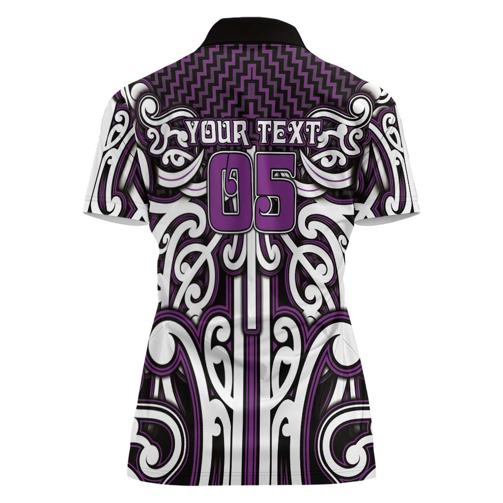 Custom Aotearoa Rangitane Women Polo Shirt Maori Tribal Pattern Mix Poutama LT05 - Polynesian Pride